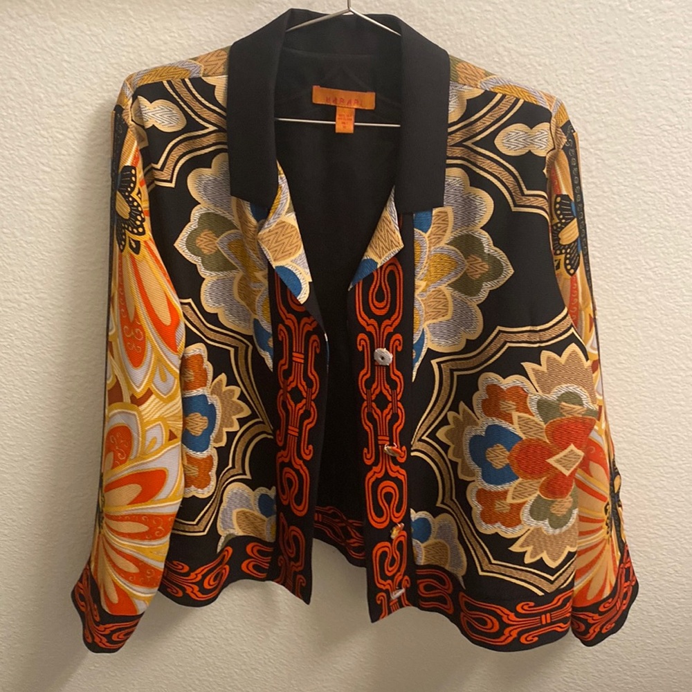 RARE Harari Button Down 100% Silk Vintage Pyschedilic Shirt